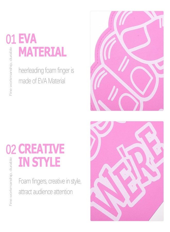 Toddmomy 3 Pack Oversized Pink Eva Foam Finger Covers for Cheering - Giant Team Spirit Props for Soccer Basketball Games and Party Supplies - Image 2